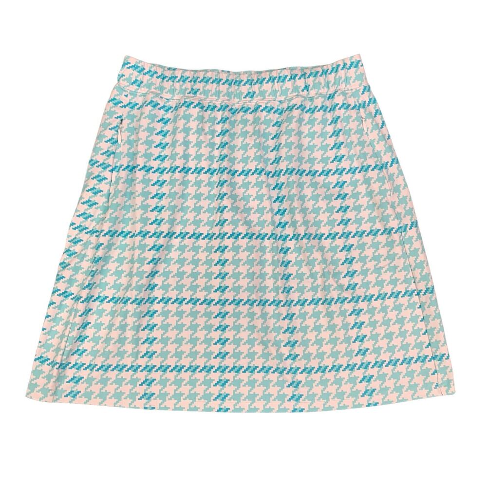 Sansoleil Skort Womens XS Extra Small‎ Aqua White Houndstooth Pockets UV 50 Golf